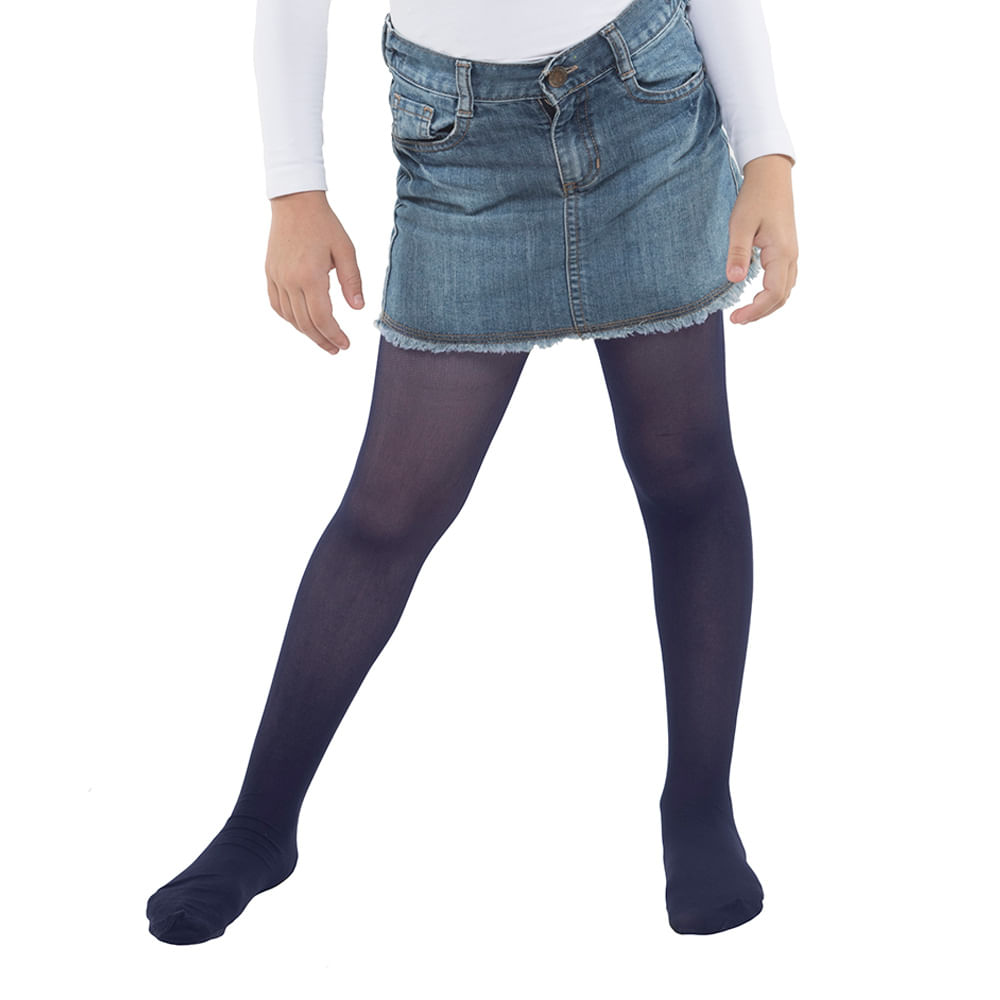 Medias Largas Pantys Niña Azul Oscuro Talle 10 - imagen del producto